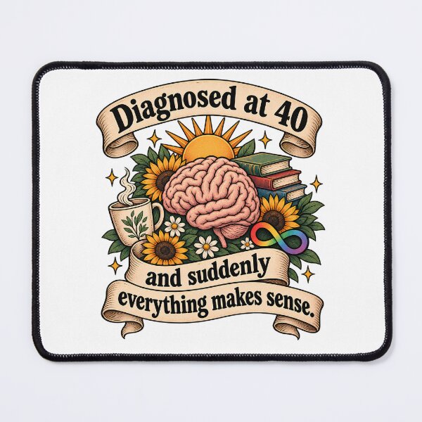 Item preview, Diagnosed at 40 and Suddenly Everything Makes Sense - Late Diagnosed Autism ADHD designed and sold by Neurospicy Trolls.