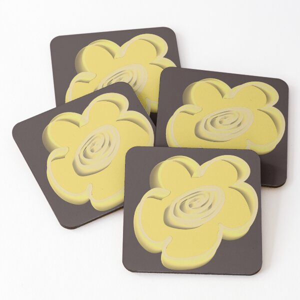 Item preview, Butter Yellow Abstract Floral Retro Pattern Espresso designed and sold by CaramelCo.
