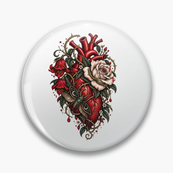 Item preview, Gothic Anatomical Heart with Thorned Rose designed and sold by TATOXIDE.