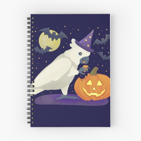 Item preview, Illustration of a Cockatoo eating a Halloween Pumpkin designed and sold by FandomizedRose.