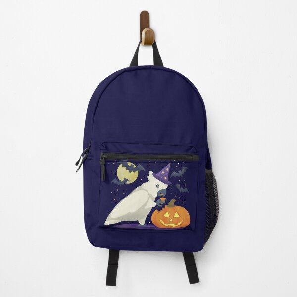 Item preview, Illustration of a Cockatoo eating a Halloween Pumpkin designed and sold by FandomizedRose.