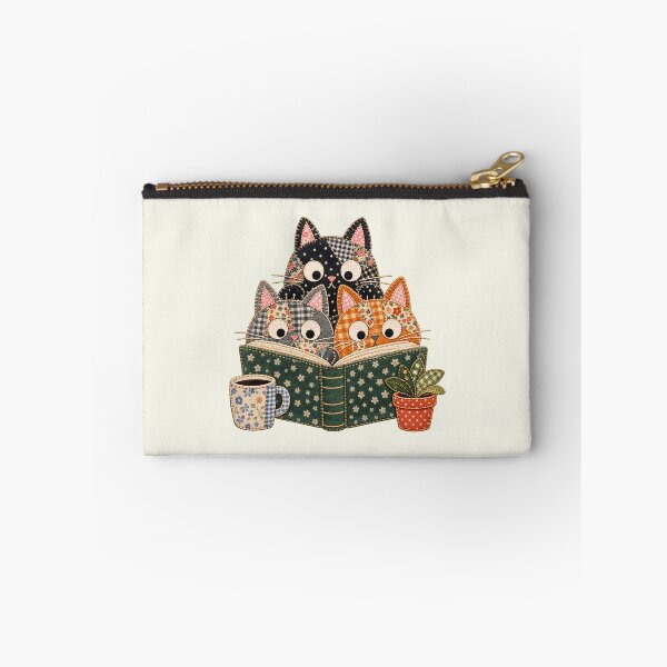 Item preview, Cozy Cats Reading Book Cottagecore Plants Coffee Patchwork designed and sold by SunfullyYours.
