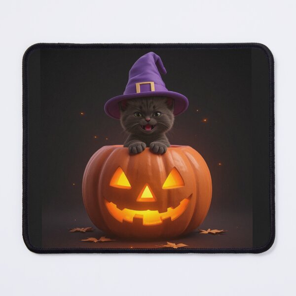 Item preview, Cute Halloween Black Cat with Witch Hat designed and sold by MargaretPolanco.