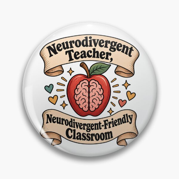 Item preview, Neurodivergent Teacher, Neurodivergent Friendly Classroom - Apple Brain Teacher designed and sold by Neurospicy Trolls.