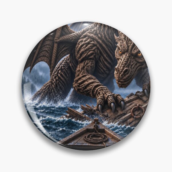 Item preview, Rope Dragon Breaking a Boat in Stormy Sea designed and sold by JUTElCONIC.