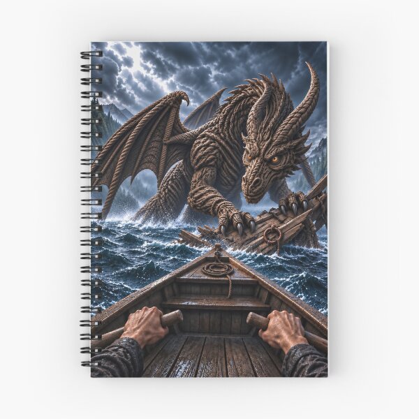 Item preview, Rope Dragon Breaking a Boat in Stormy Sea designed and sold by JUTElCONIC.