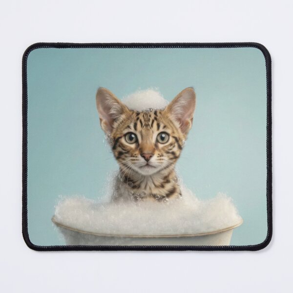 Item preview, Baby Ocicat Bubble Bath Cute Nursery Bathroom Wall Art designed and sold by LazyOwlStore.