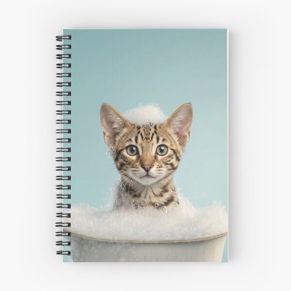 Item preview, Baby Ocicat Bubble Bath Cute Nursery Bathroom Wall Art designed and sold by LazyOwlStore.
