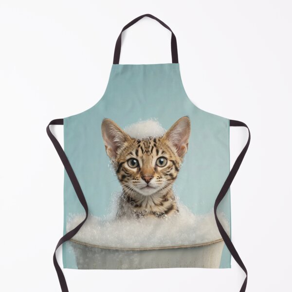 Item preview, Baby Ocicat Bubble Bath Cute Nursery Bathroom Wall Art designed and sold by LazyOwlStore.
