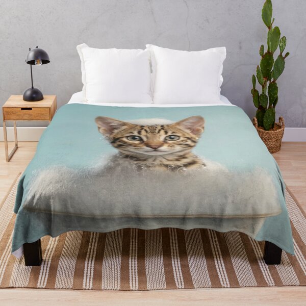 Item preview, Baby Ocicat Bubble Bath Cute Nursery Bathroom Wall Art designed and sold by LazyOwlStore.