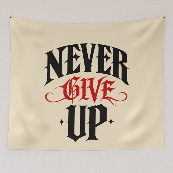 Item preview, Never Give Up – Gothic Motivational Streetwear designed and sold by Legacy Apparel Co..