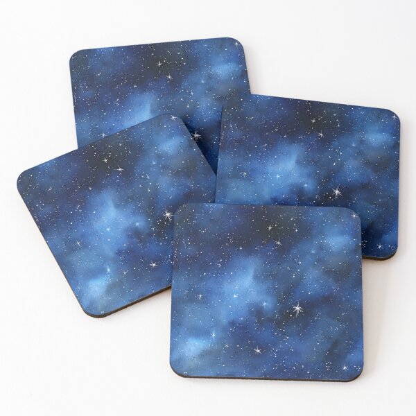 Item preview, Watercolor Night Sky Pattern Navy Blue Starry Galaxy designed and sold by Nine Lives Studio.