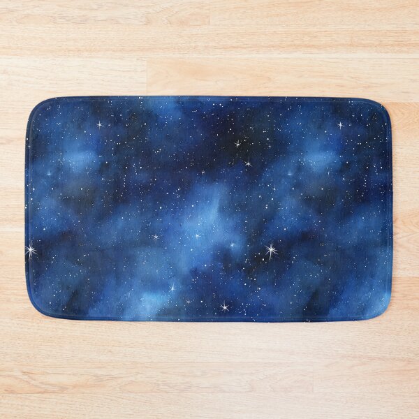 Item preview, Watercolor Night Sky Pattern Navy Blue Starry Galaxy designed and sold by Nine Lives Studio.