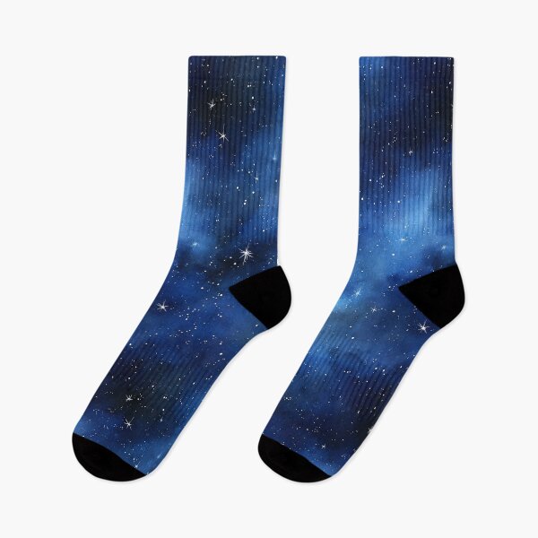 Item preview, Watercolor Night Sky Pattern Navy Blue Starry Galaxy designed and sold by Nine Lives Studio.