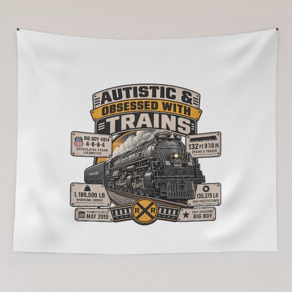 Item preview, Autistic And Obsessed With Trains - Big Boy 4014 Train Lover Autism  designed and sold by Neurospicy Trolls.