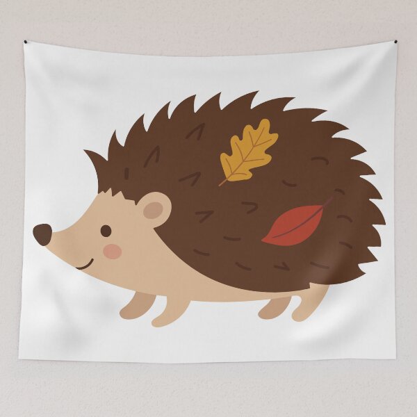 Item preview, Cute Autumn Hedgehog With Leaves  designed and sold by BetweenForms.