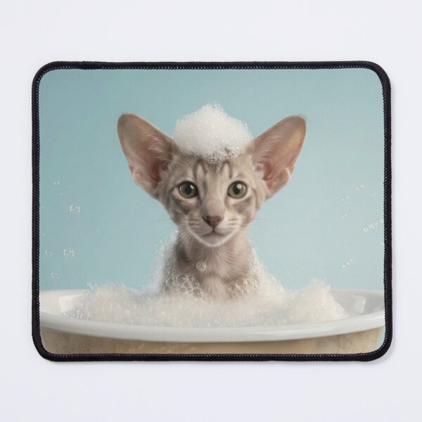 Item preview, Baby Oriental Shorthair Bubble Bath Nursery Bathroom Art designed and sold by LazyOwlStore.