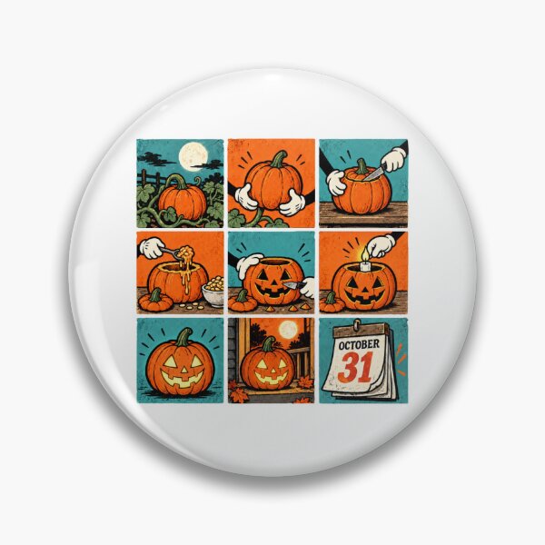Item preview, How To Carve A Jackolantern Halloween Pumpkin Grid designed and sold by ElcastDesigns.