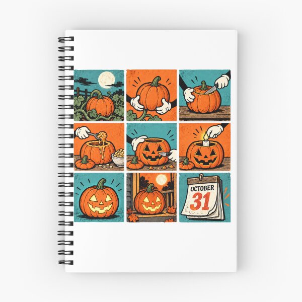 Item preview, How To Carve A Jackolantern Halloween Pumpkin Grid designed and sold by ElcastDesigns.