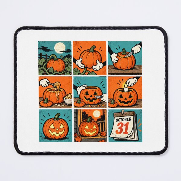 Item preview, How To Carve A Jackolantern Halloween Pumpkin Grid designed and sold by ElcastDesigns.