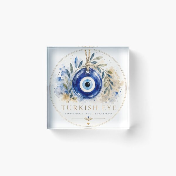 Item preview, Turkish Evil Eye Nazar Amulet Watercolor Protection Art designed and sold by GusiaTreasures.