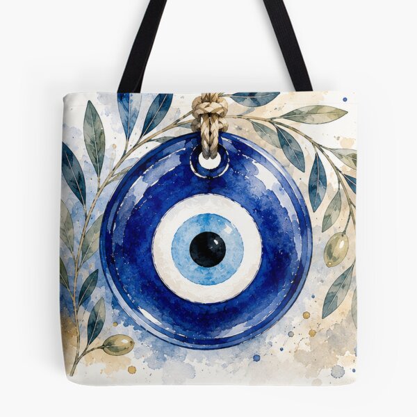 Item preview, Turkish Evil Eye Nazar Amulet Watercolor Protection Art designed and sold by GusiaTreasures.