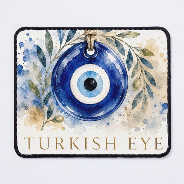 Item preview, Turkish Evil Eye Nazar Amulet Watercolor Protection Art designed and sold by GusiaTreasures.