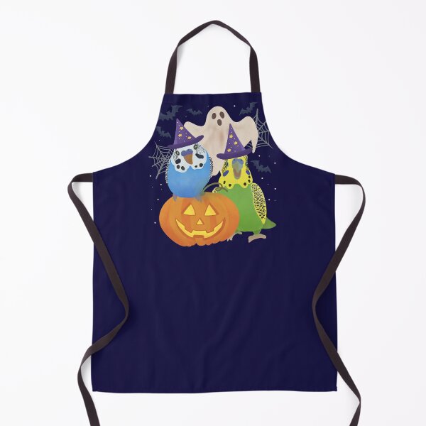 Item preview, Illustration of a blue budgie and green budgie with halloween decor designed and sold by FandomizedRose.