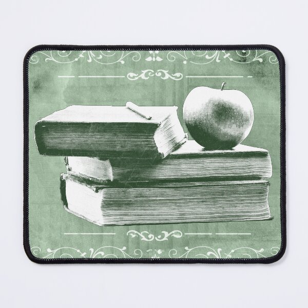 Item preview, Green Antique Books Stacked With Apple and Chalk designed and sold by Ghoul Enterprises.