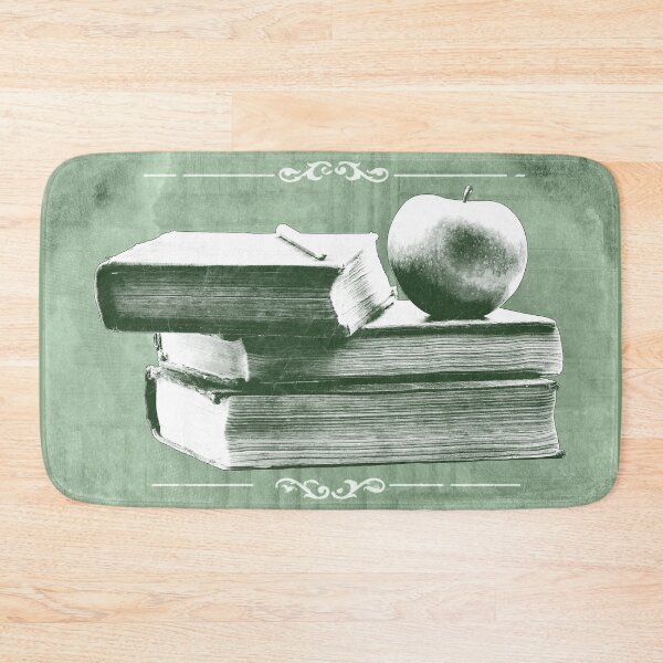 Item preview, Green Antique Books Stacked With Apple and Chalk designed and sold by Ghoul Enterprises.