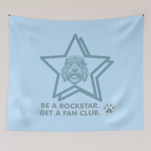 Item preview, Be a Rockstar - Boho Dog lover (blue) designed and sold by 247DesignStudio.