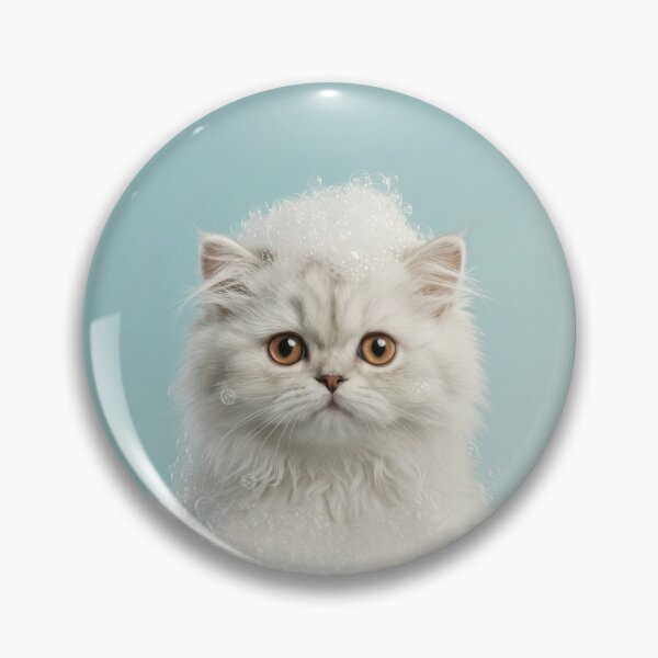 Item preview, Baby Persian Cat Bubble Bath Cute Nursery Bathroom Art designed and sold by LazyOwlStore.