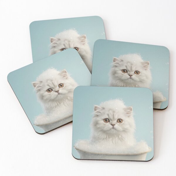 Item preview, Baby Persian Cat Bubble Bath Cute Nursery Bathroom Art designed and sold by LazyOwlStore.