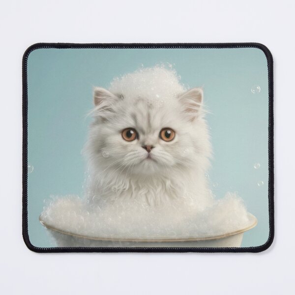 Item preview, Baby Persian Cat Bubble Bath Cute Nursery Bathroom Art designed and sold by LazyOwlStore.
