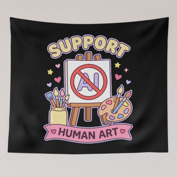 Item preview, Support Human Art Anti Ai designed and sold by YalenArt.