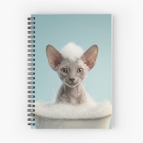 Item preview, Baby Peterbald Cat Bubble Bath Cute Nursery Bathroom Art designed and sold by LazyOwlStore.