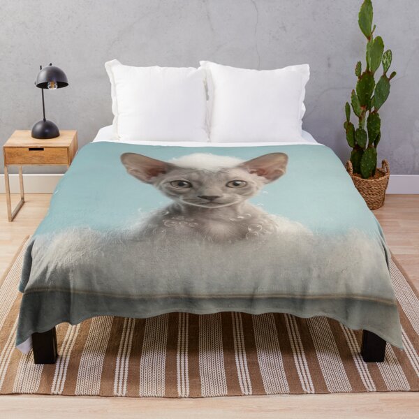 Item preview, Baby Peterbald Cat Bubble Bath Cute Nursery Bathroom Art designed and sold by LazyOwlStore.