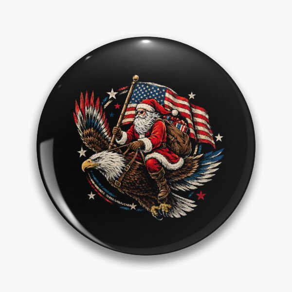 Item preview, Retro Santa Riding Eagle Patriotic Christmas Holiday designed and sold by Moizento.