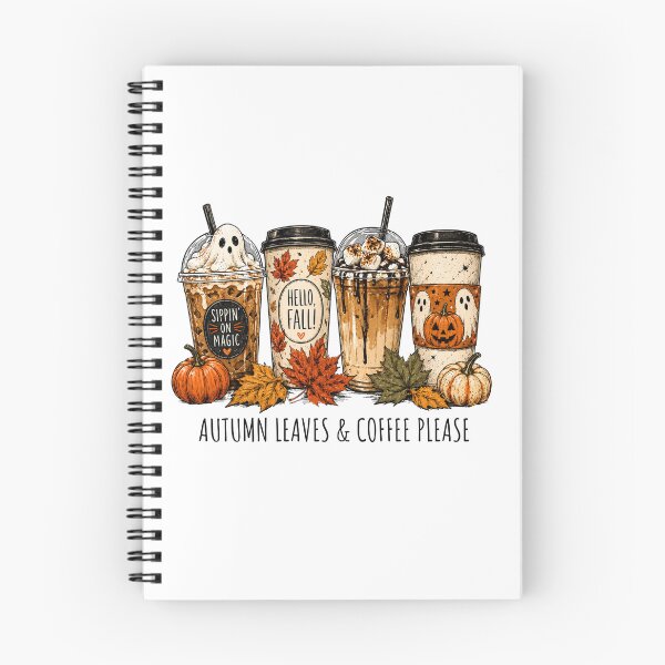 Item preview, Cozy Fall Coffee Drinks Ghosts Autumn Iced Latte Hello Fall Halloween designed and sold by Evercrest Life.