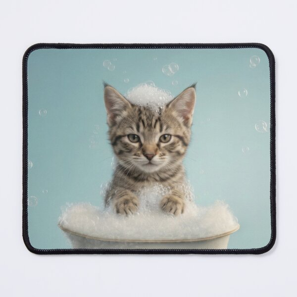 Item preview, Baby Pixie-bob Cat Bubble Bath Cute Nursery Bathroom Art designed and sold by LazyOwlStore.