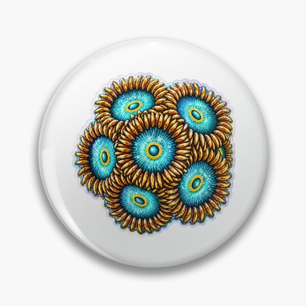 Item preview, Gold Zoanthid Colony Holographic Reef Coral Sticker designed and sold by KenworksDigital.