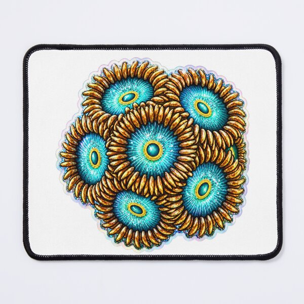 Item preview, Gold Zoanthid Colony Holographic Reef Coral Sticker designed and sold by KenworksDigital.