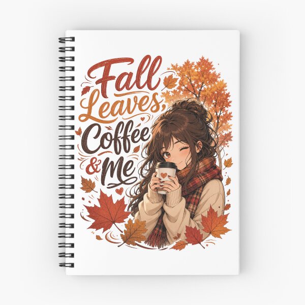 Item preview, Fall Leaves, Coffee & Me | Cute Fall Design for Women | Cozy Coffee Lover Gift designed and sold by PrintSparkDesigns.