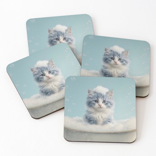 Item preview, Baby Ragamuffin Cat Bubble Bath Nursery Bathroom Art designed and sold by LazyOwlStore.