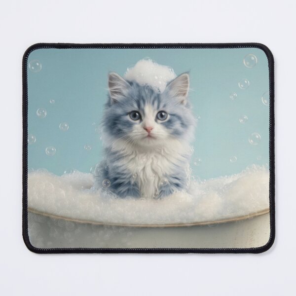 Item preview, Baby Ragamuffin Cat Bubble Bath Nursery Bathroom Art designed and sold by LazyOwlStore.