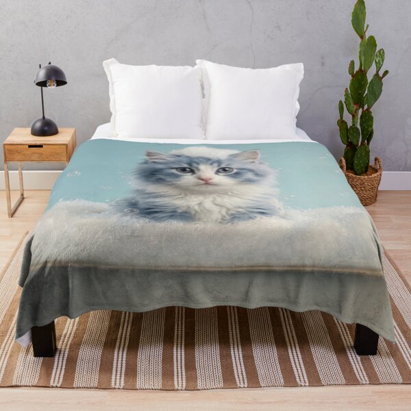 Item preview, Baby Ragamuffin Cat Bubble Bath Nursery Bathroom Art designed and sold by LazyOwlStore.