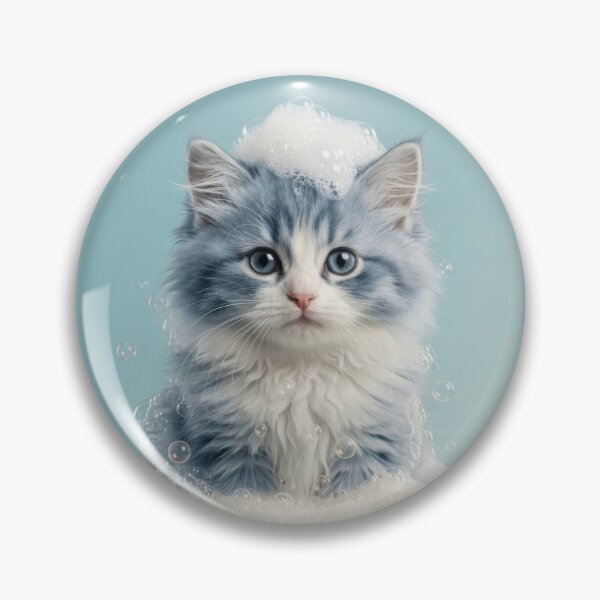 Item preview, Baby Ragamuffin Cat Bubble Bath Nursery Bathroom Art designed and sold by LazyOwlStore.