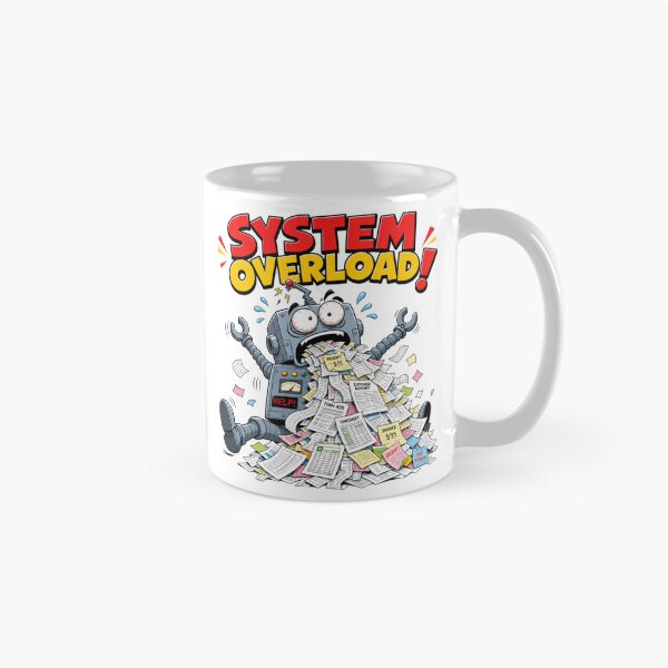 Item preview, System Overload | Funny Robot Paperwork Graphic Tee designed and sold by To Ni.