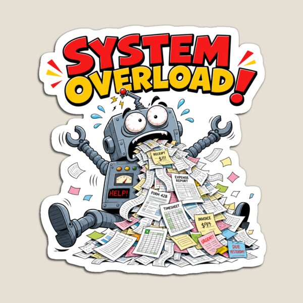 Item preview, System Overload | Funny Robot Paperwork Graphic Tee designed and sold by To Ni.