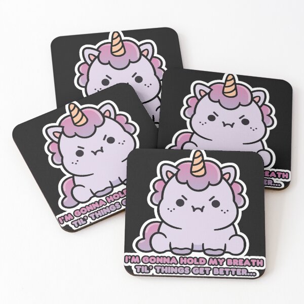Item preview, Angry Kawaii Unicorn I'm Gonna Hold My Breath Funny Cute Pastel Goth designed and sold by CLUB SODA KID DESIGNS.